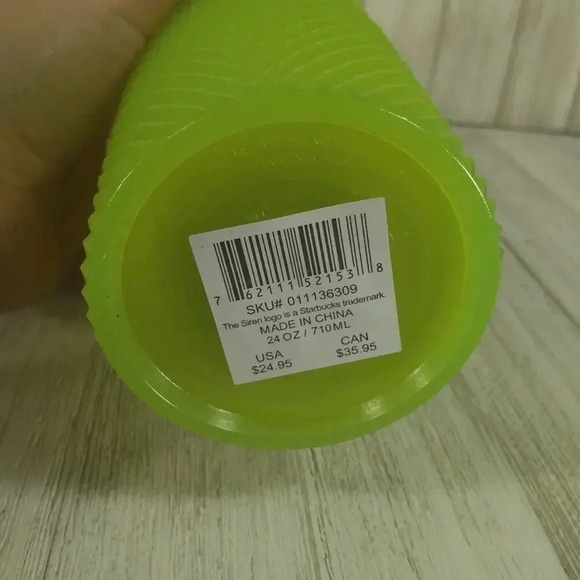 Starbucks 2022 Glow In The Dark Lemongrass Studded Green Tumbler 24oz - Picture 8 of 9